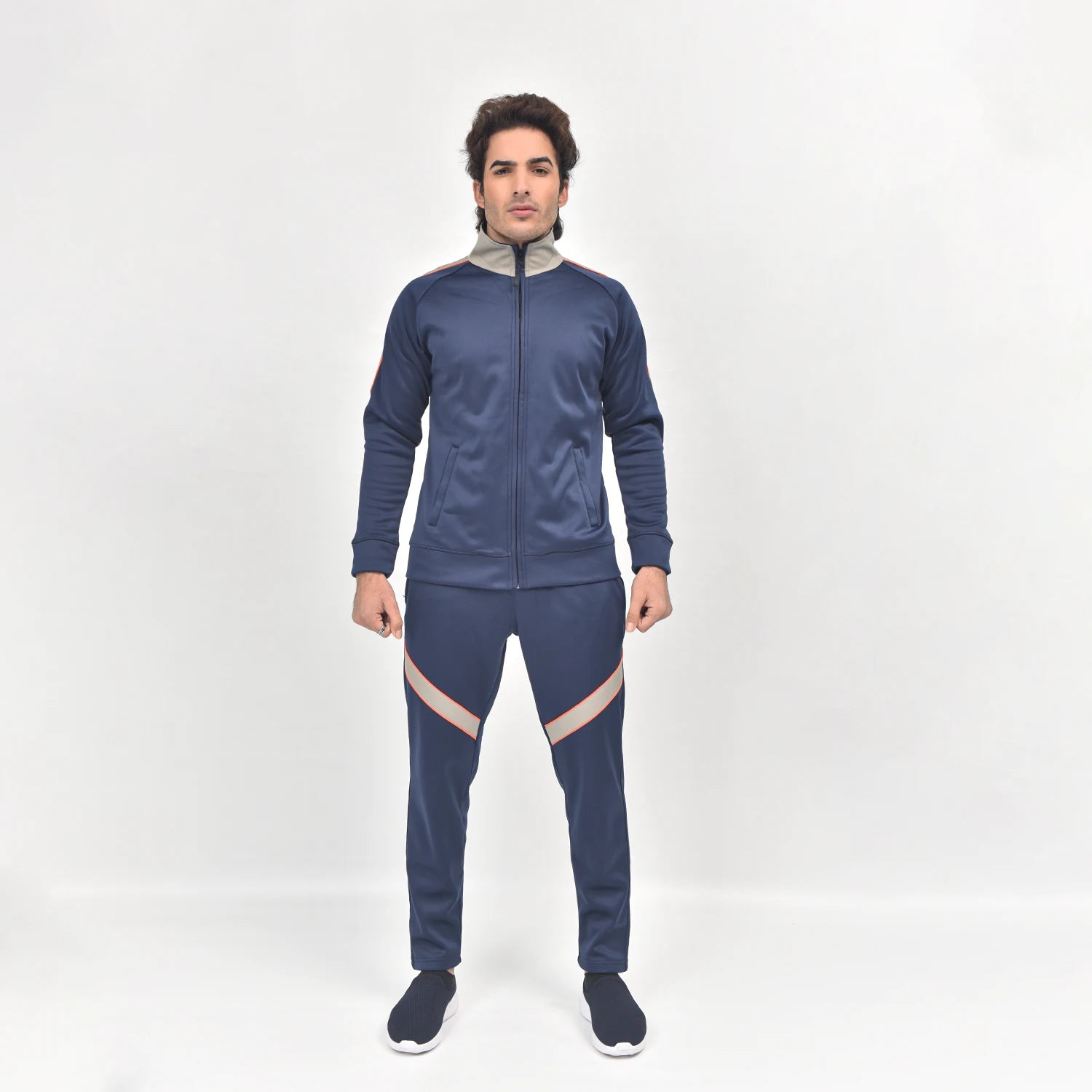 Indigo Ivory FleeceMotion Tracksuit for Men | AUSMAN Mock neck tracksuit pakistan
