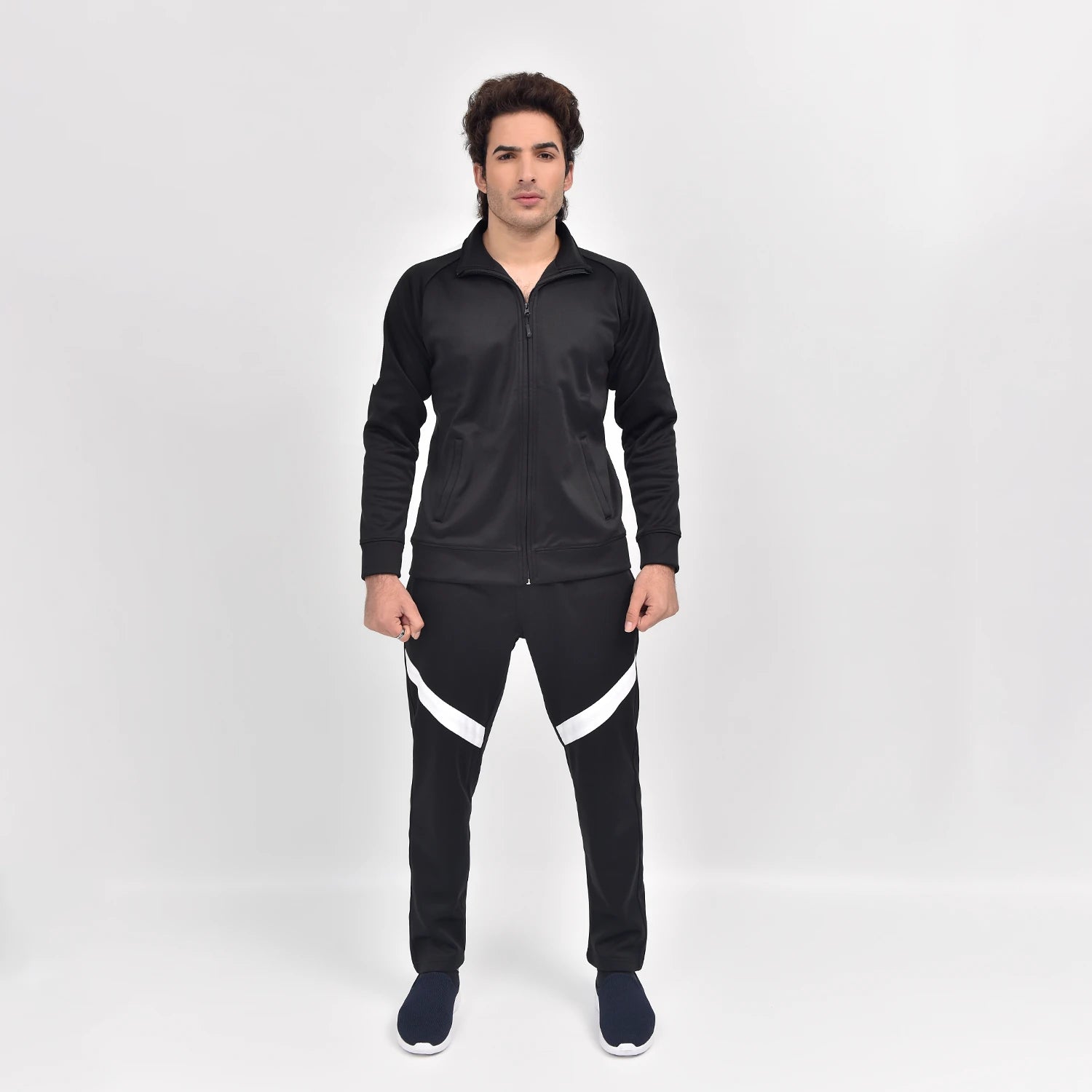 Jet Black CosmoFleece Tracksuit for Men | AUSMAN Winter tracksuit manufacturers in lahore