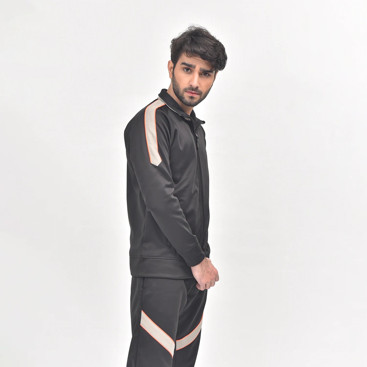 Black Ivory FleeceMotion Tracksuit for Men | AUSMAN fleece tracksuit