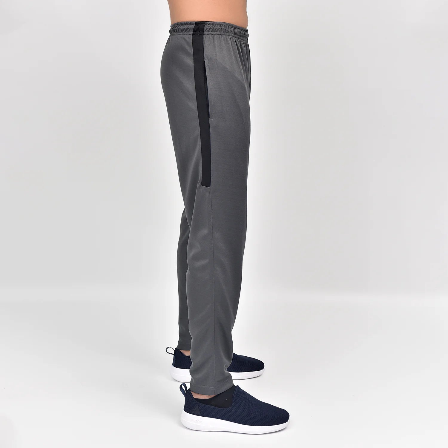 ausman Rovair Active Trouser Charcoal Black for men, slim fit two-way stretch active trouser with invisible zip pockets.