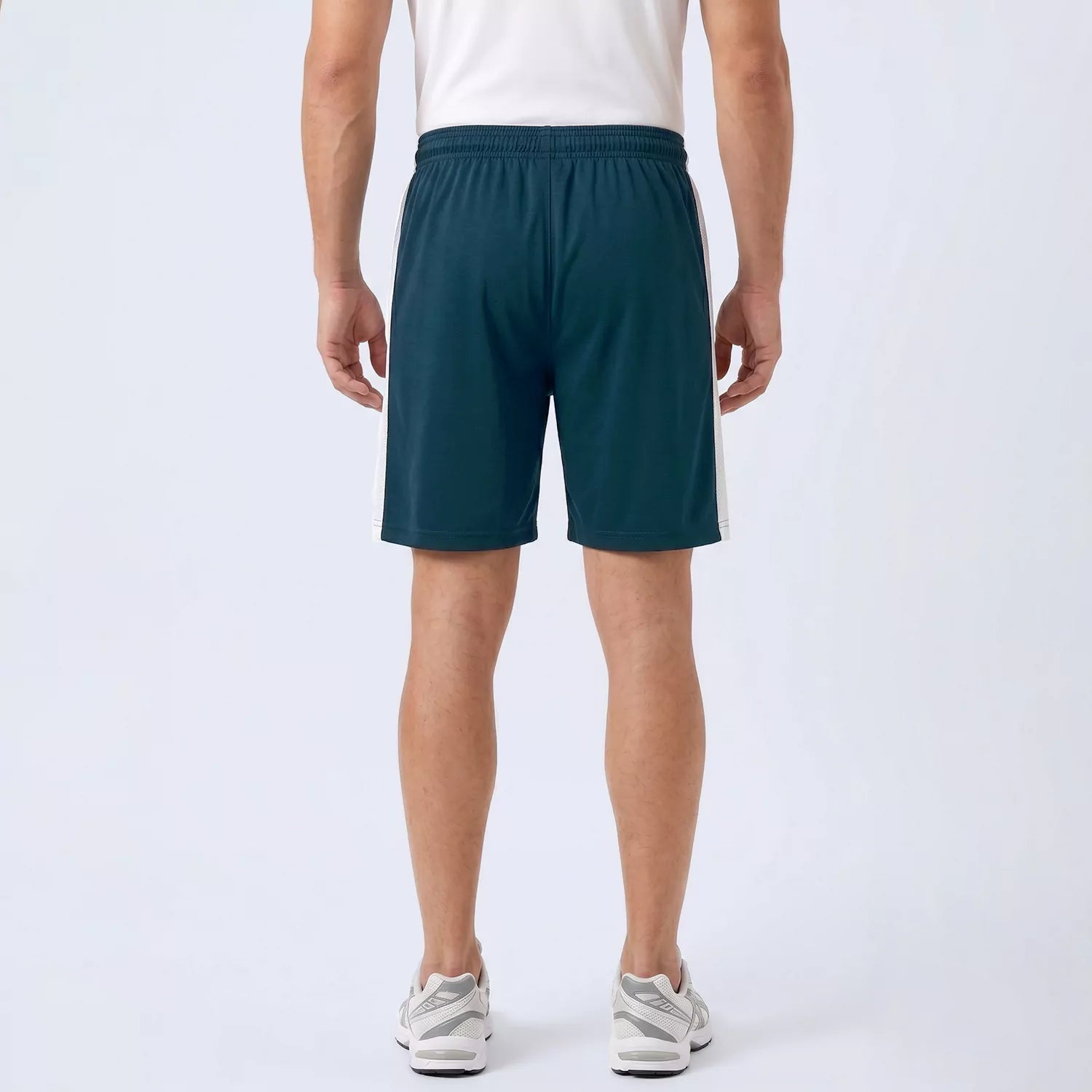 Back view of the men's Aero Panel Shorts with a knee-length cut


