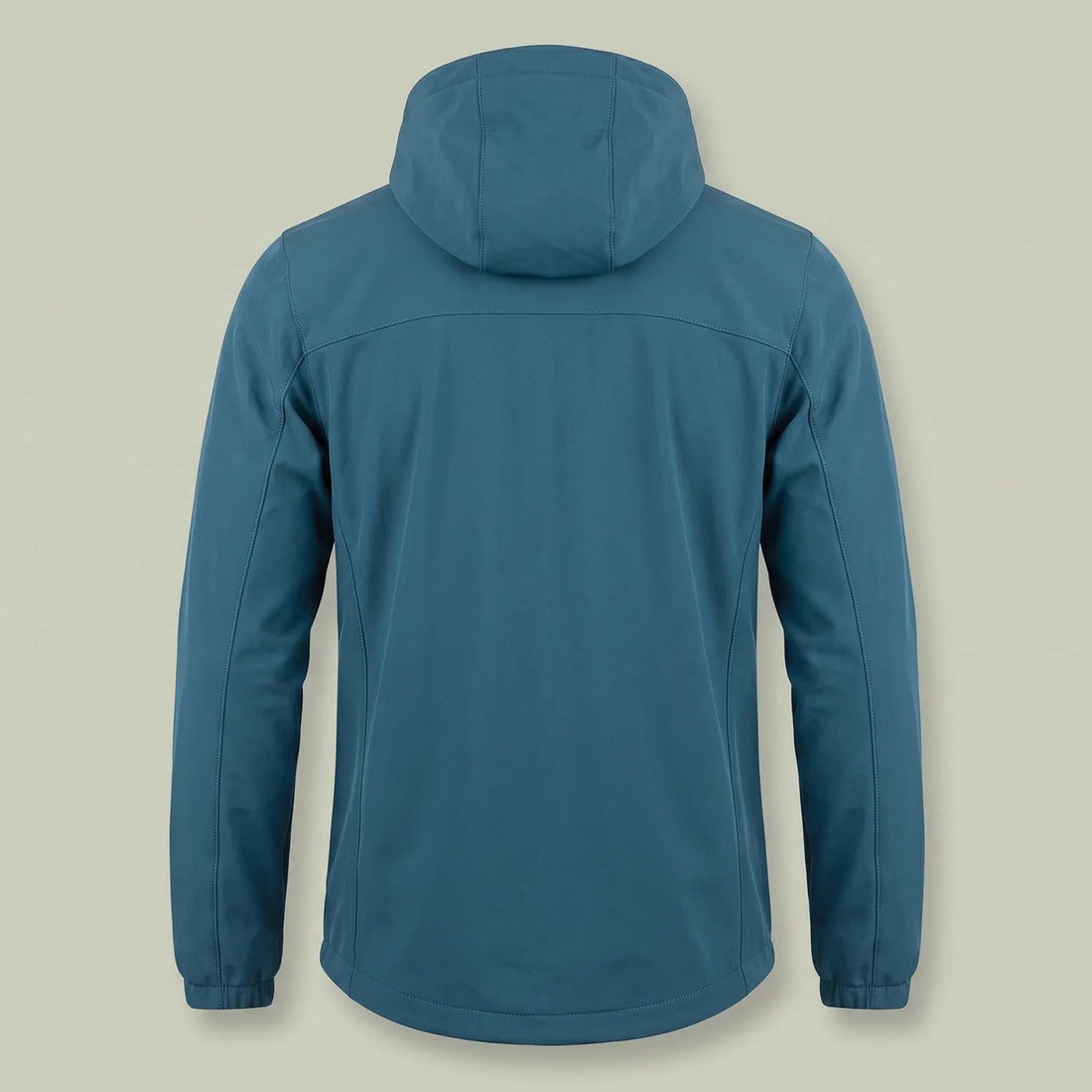 Custom fleece-lined hooded jacket in teal with detachable hood and full zip, made by ausman Pakistan