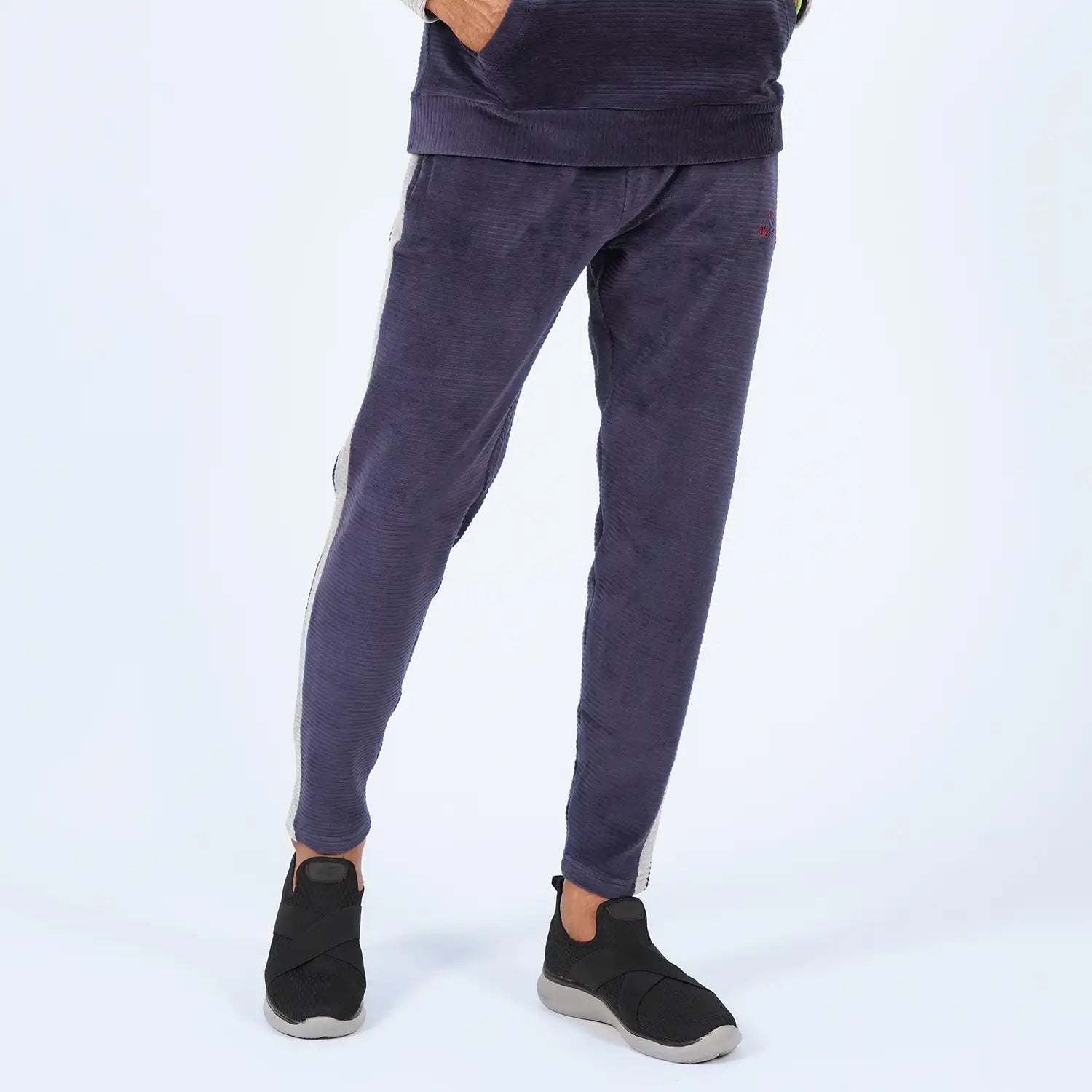 ausman FrostLine Winter Trouser Heather Indigo Grey for men, slim fit stretch corduroy winter trouser with grey contrast. best thermal trousers