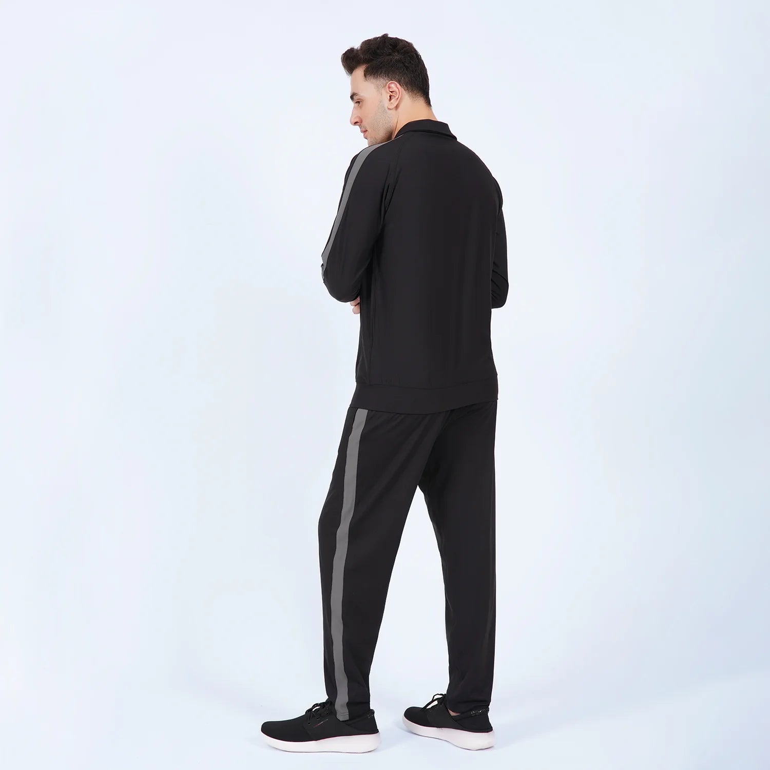 Black Grey JogFlex Tracksuit for Men | AUSMAN best track suit for men in pakistan