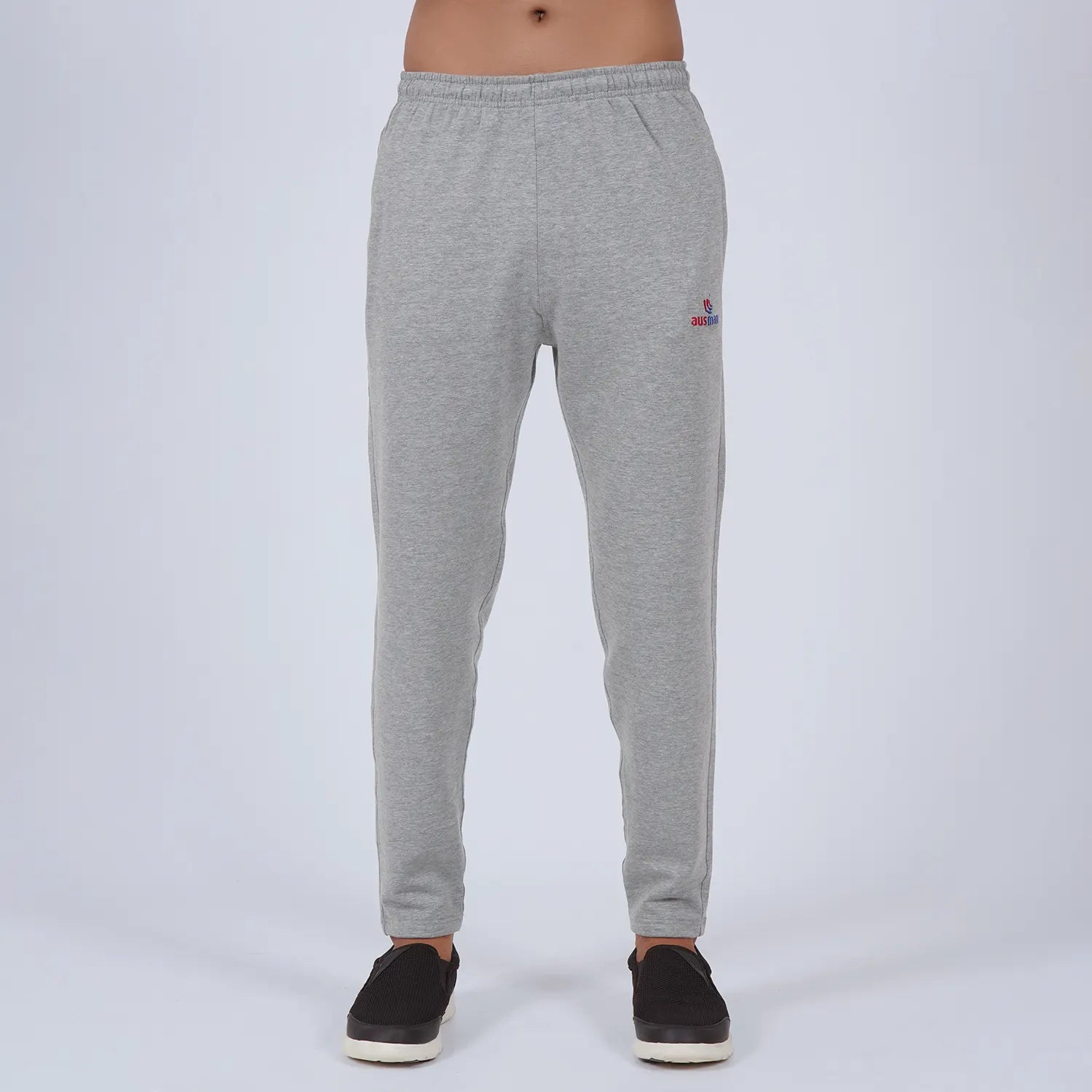 ausman AshVale Active Trouser Heather Grey for men, slim fit Cotton Lycra soft fleece active trouser with invisible zip style. best trouser men