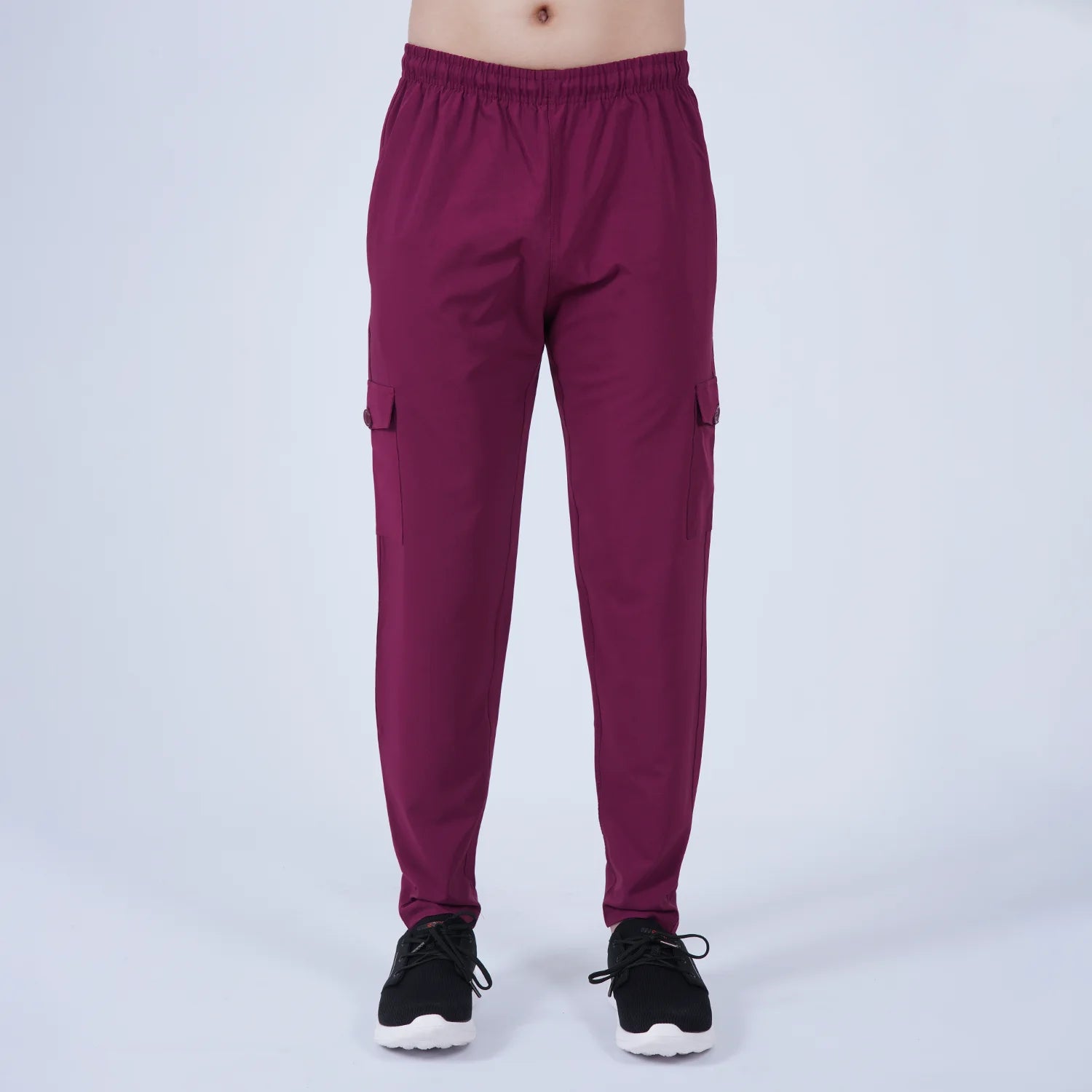 ausman UrbanCargo Active Trouser Burgundy for men, slim fit Micro Stretch cargo trouser with 4 pockets and invisible zip style. cargo pants for sale in pakistan