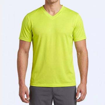 Crestline V-Neck T-Shirt in Citron, front view showing the V-neckline and slim fit
