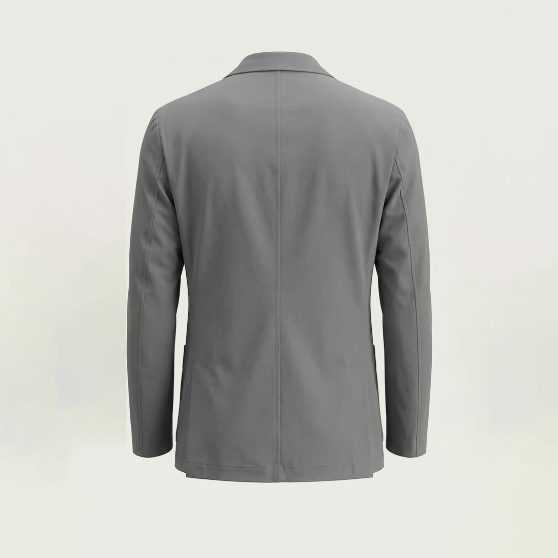 Custom performance blazer in black with patch pockets in micro stretch, made by ausman Pakistan