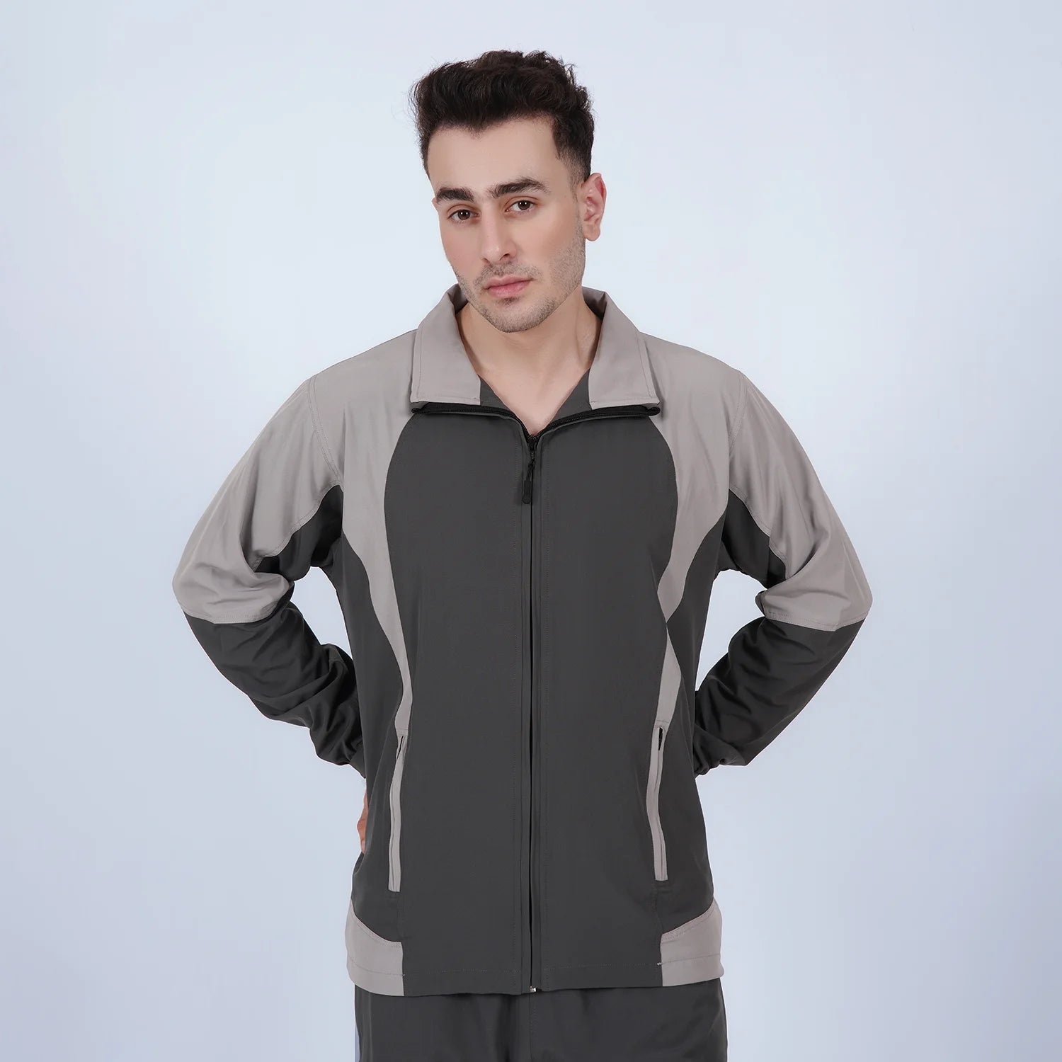 Charcoal Grey Active Tracksuit for Men | AUSMAN Pakistan dri fits tracksuits