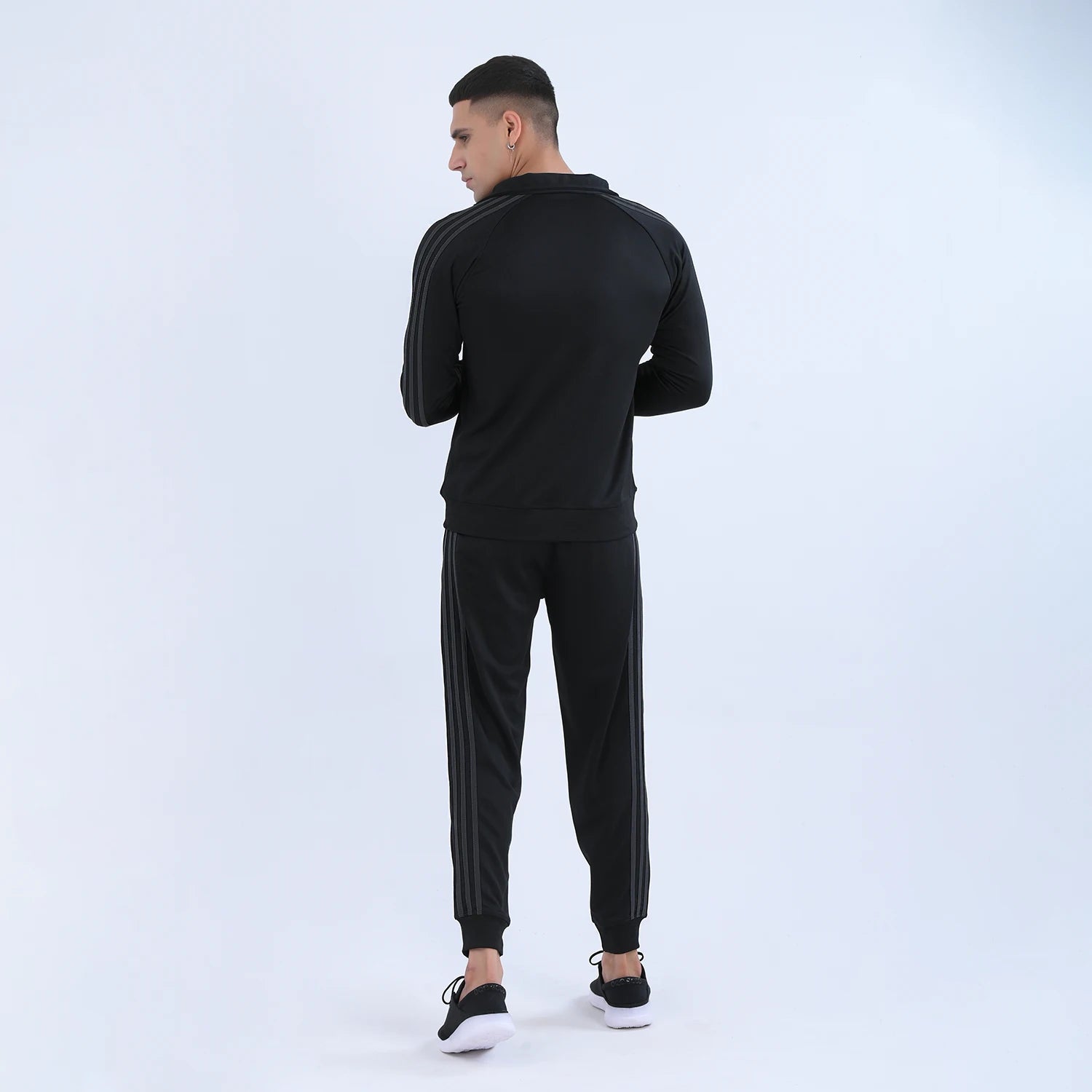 Eerie Black Greyline Tracksuit for Men | AUSMAN dri fits tracksuits