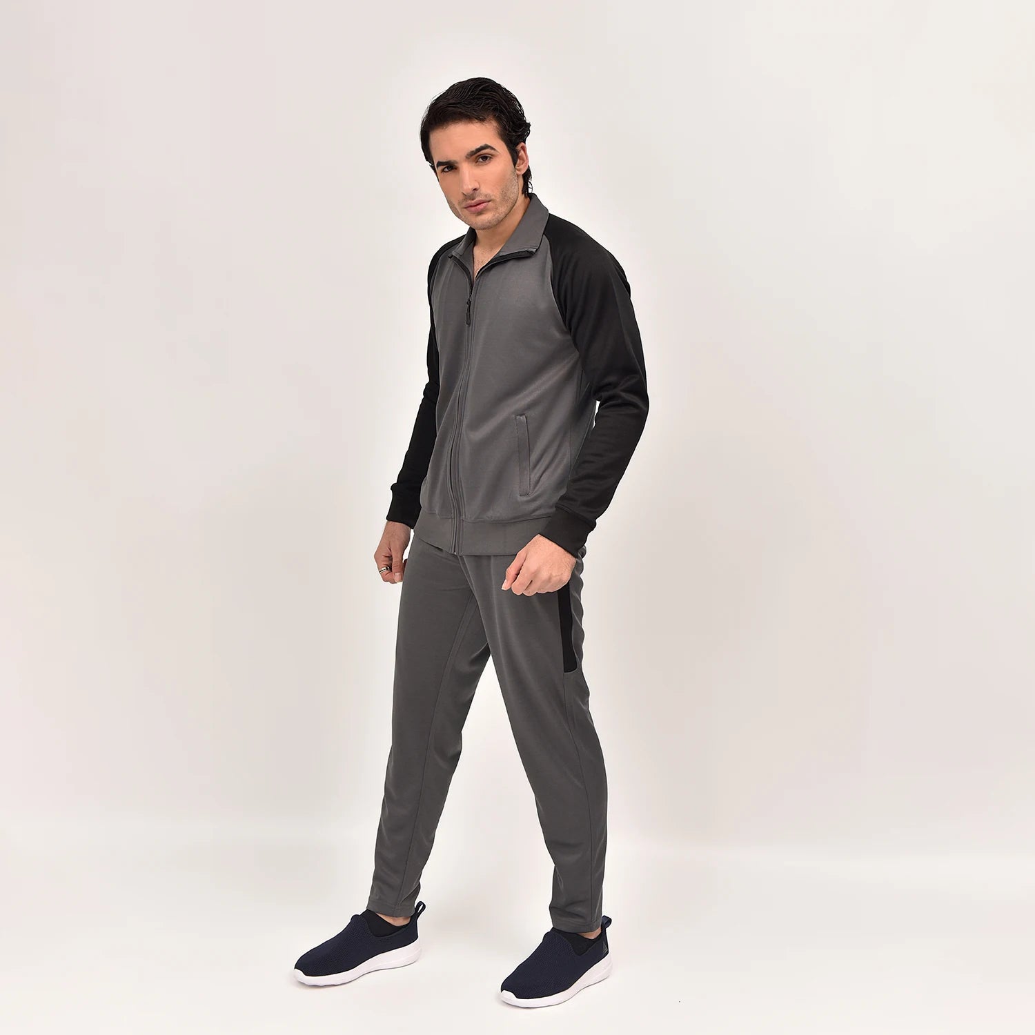 Charcoal Black DriMove Tracksuit for Men | AUSMAN essentials tracksuit mens
