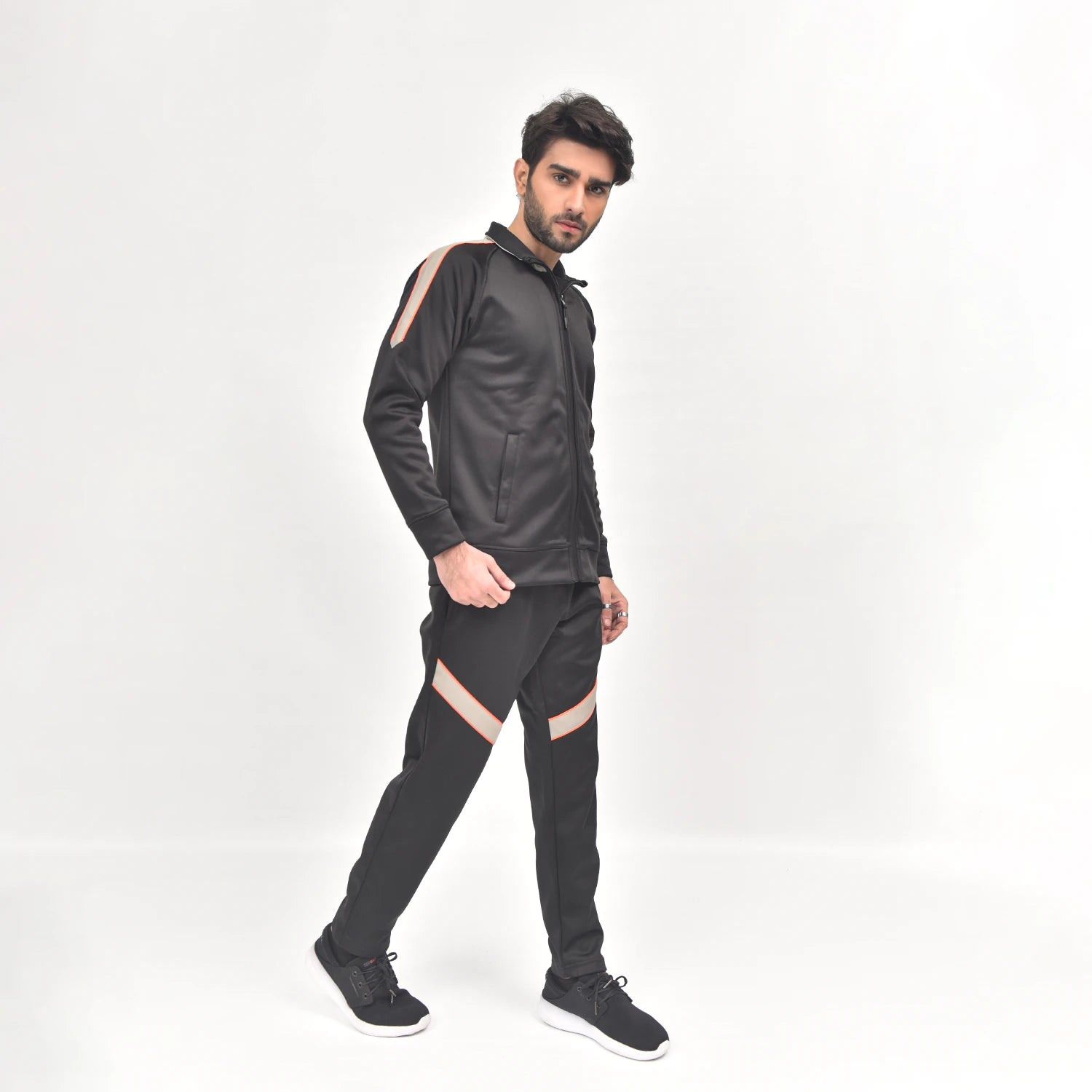 Black Ivory FleeceMotion Tracksuit for Men | AUSMAN fleece tracksuit