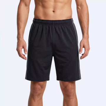 Men's Flex Panel Shorts, front view showing contrast side panels and side pockets

