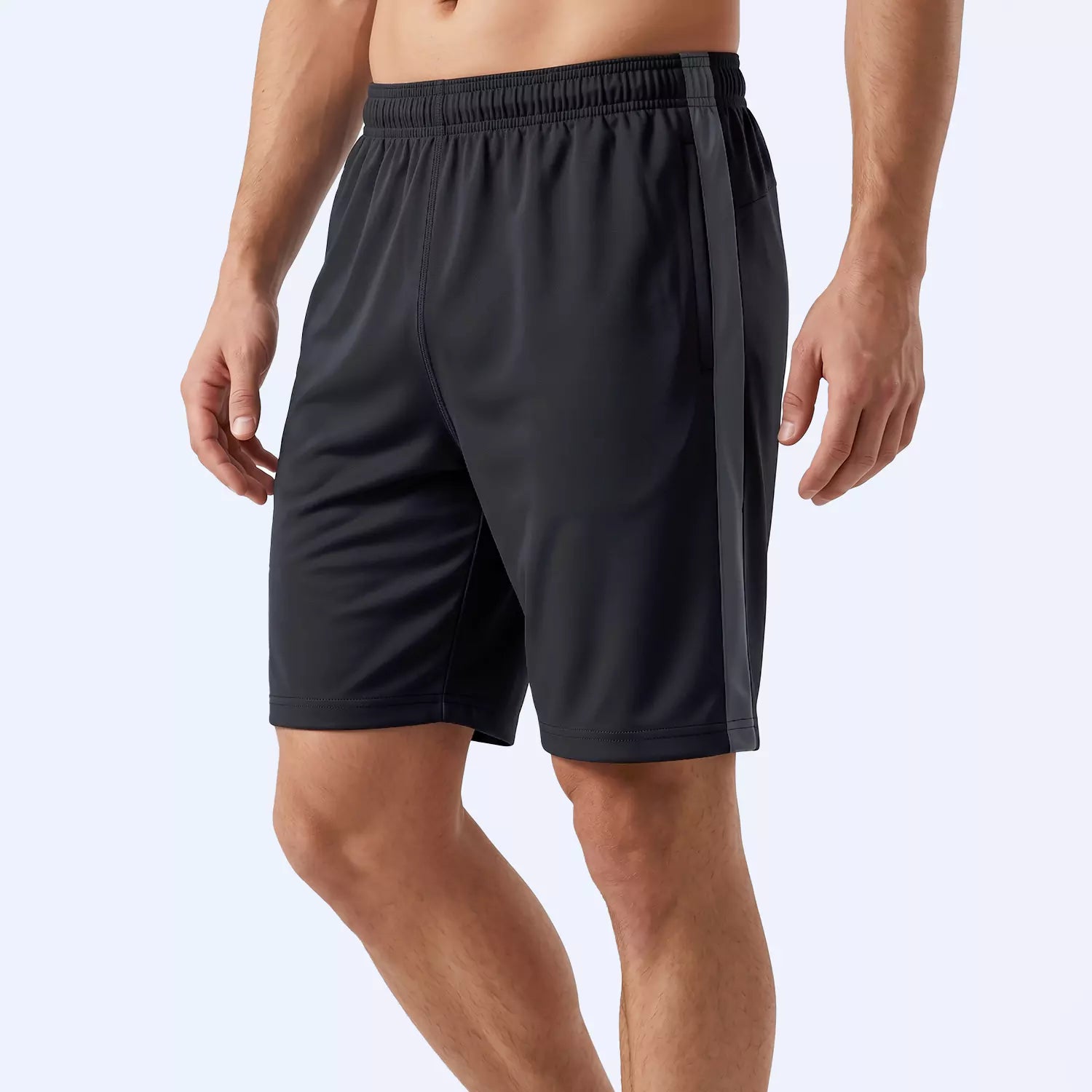 Side angle of the Flex Panel training shorts showing the panel detail and regular fit
