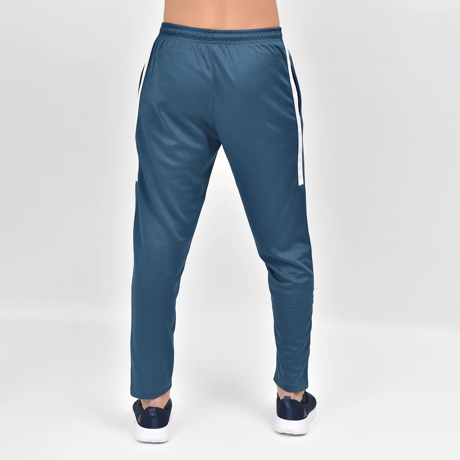 ausman Rovair Active Trouser Marine Blue Ivory for men, slim fit two-way stretch active trouser with ivory contrast. mens baggy trousers