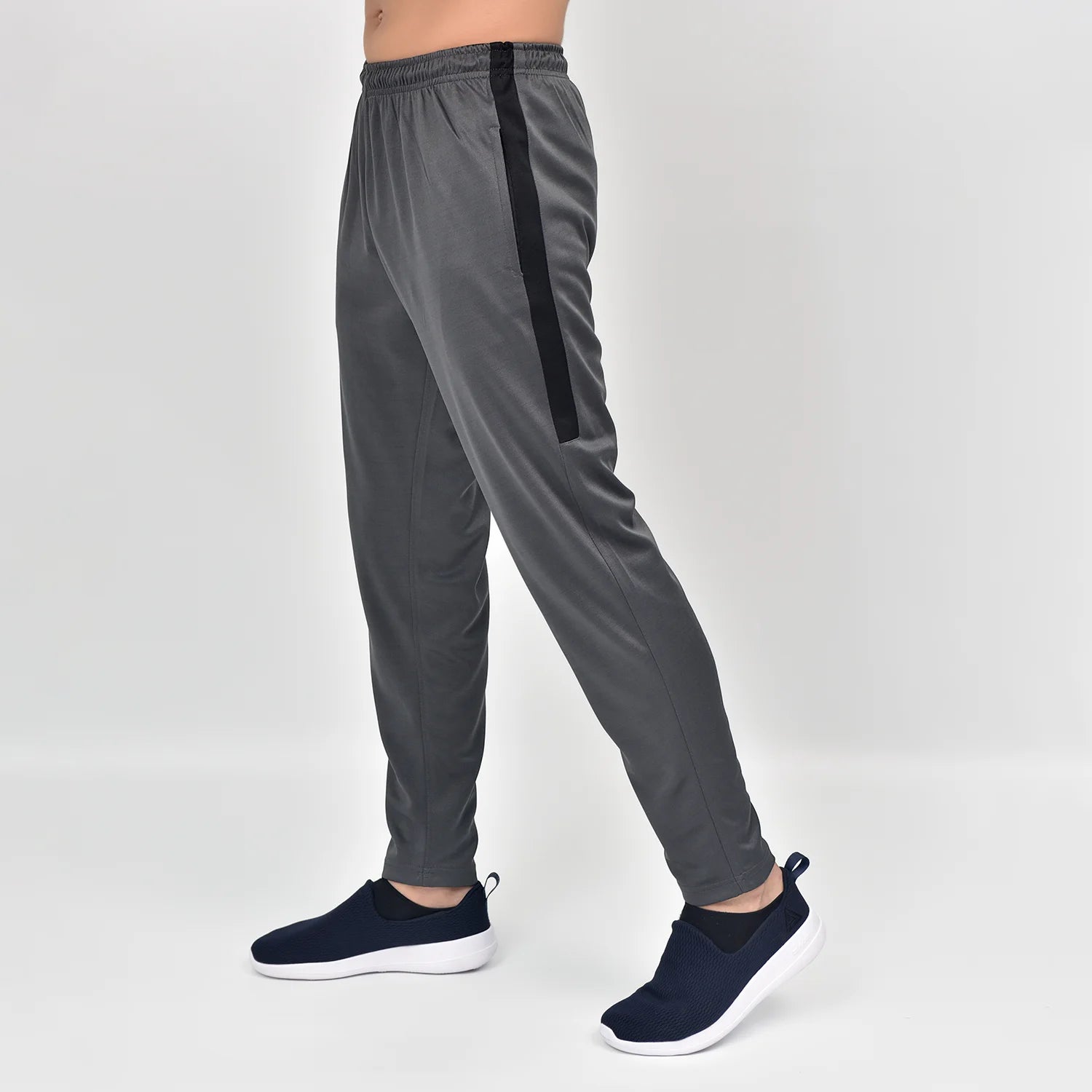 ausman Rovair Active Trouser Charcoal Black for men, slim fit two-way stretch active trouser with invisible zip pockets. mens summer trousers
