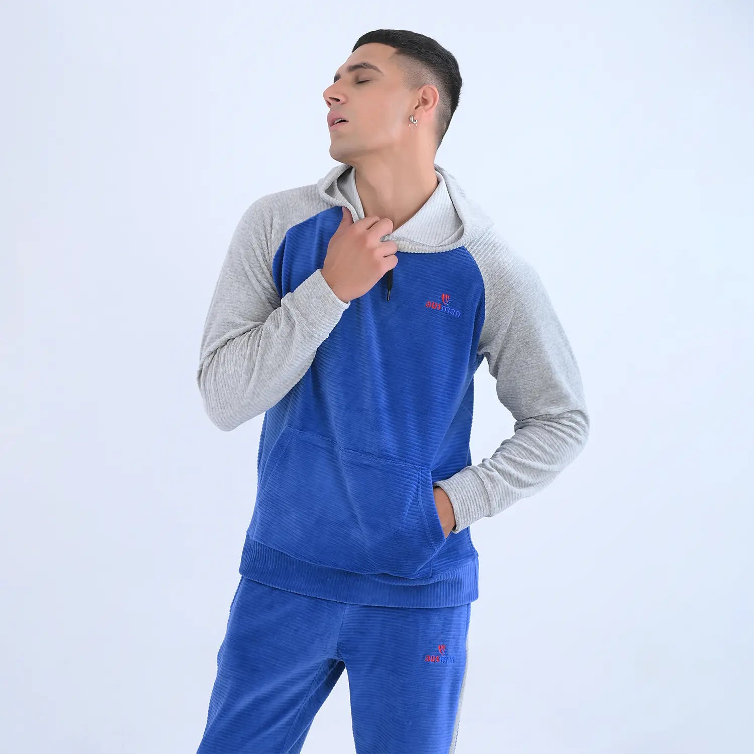 Royal Blue StreetFit Hoodie Tracksuit for Men | AUSMAN mens tracksuit for winter