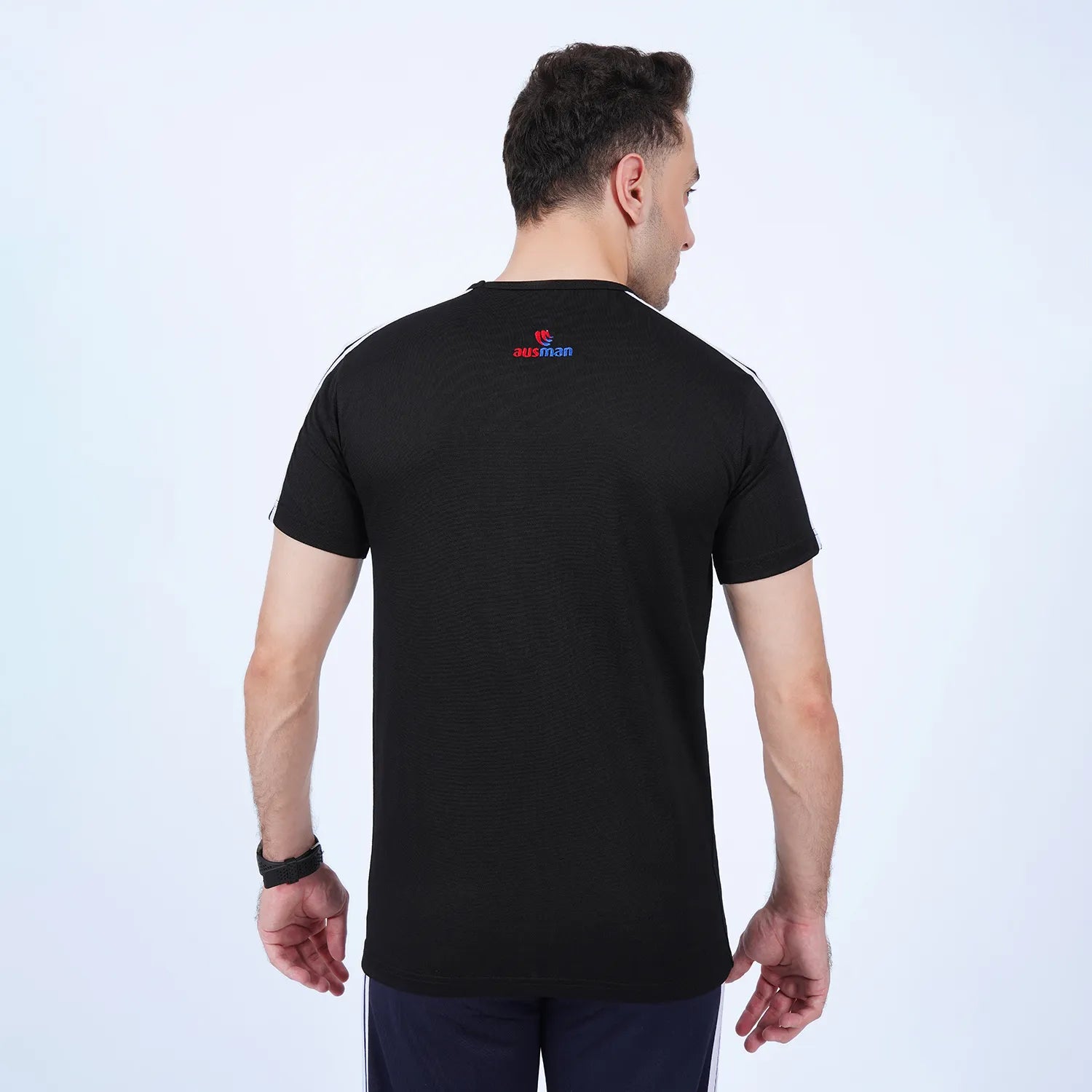 black SportStripe tee