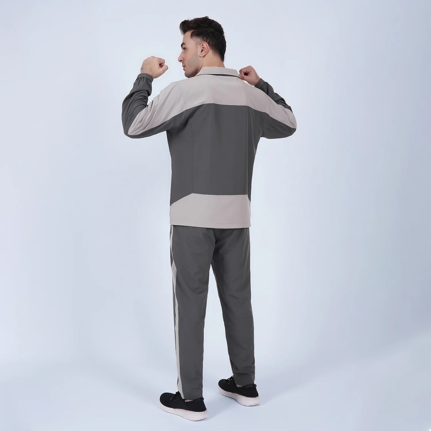 Charcoal Grey Active Tracksuit for Men | AUSMAN Pakistan dri fit tracksuit
