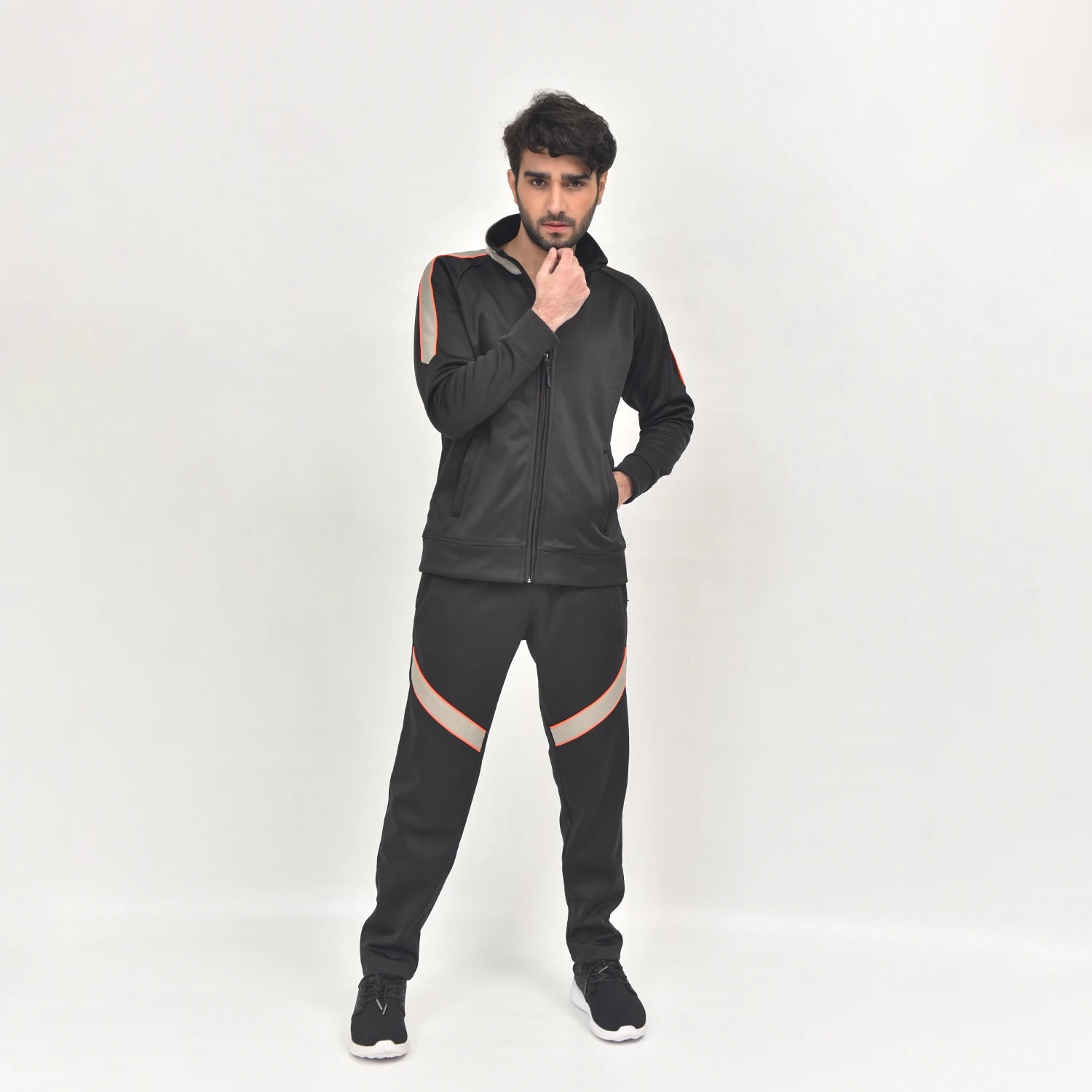 Black Ivory FleeceMotion Tracksuit for Men | AUSMAN fleece tracksuit