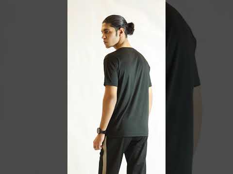 AUSMAN AllSport Active T-Shirt in Black for men, breathable sports shirt for gym, running, walking, and casual wear.