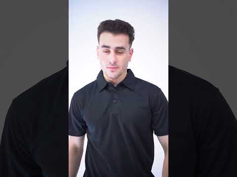 black Polo Motion top (button placket)