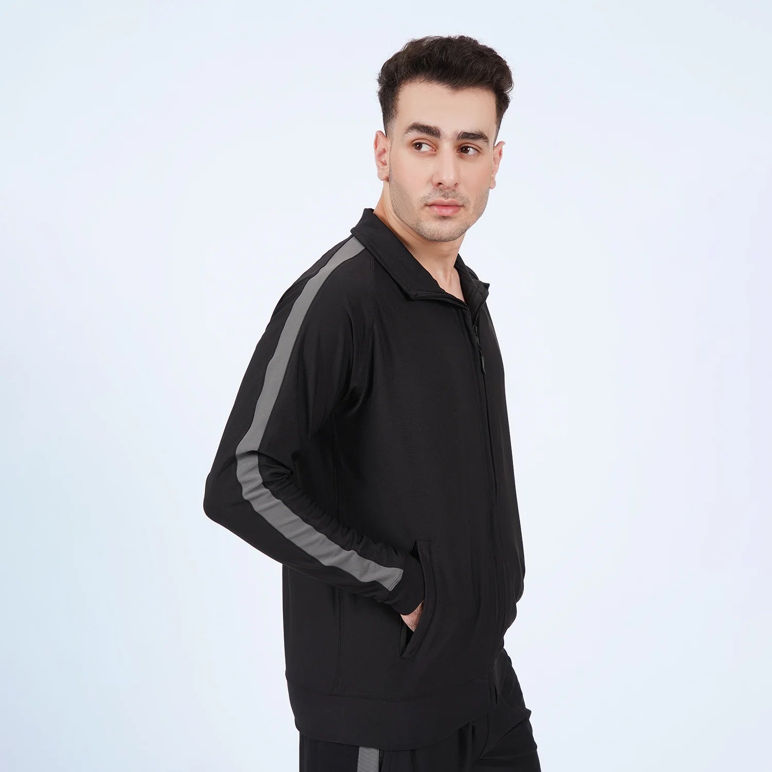 Black Grey JogFlex Tracksuit for Men | AUSMAN sports tracksuit pakistan
