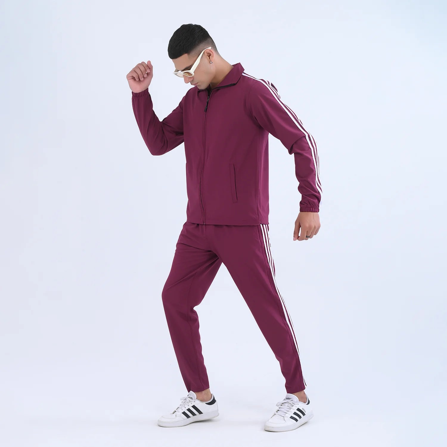 SportyCasual Set Burgundy men Dri-Fit tracksuit in pakistan