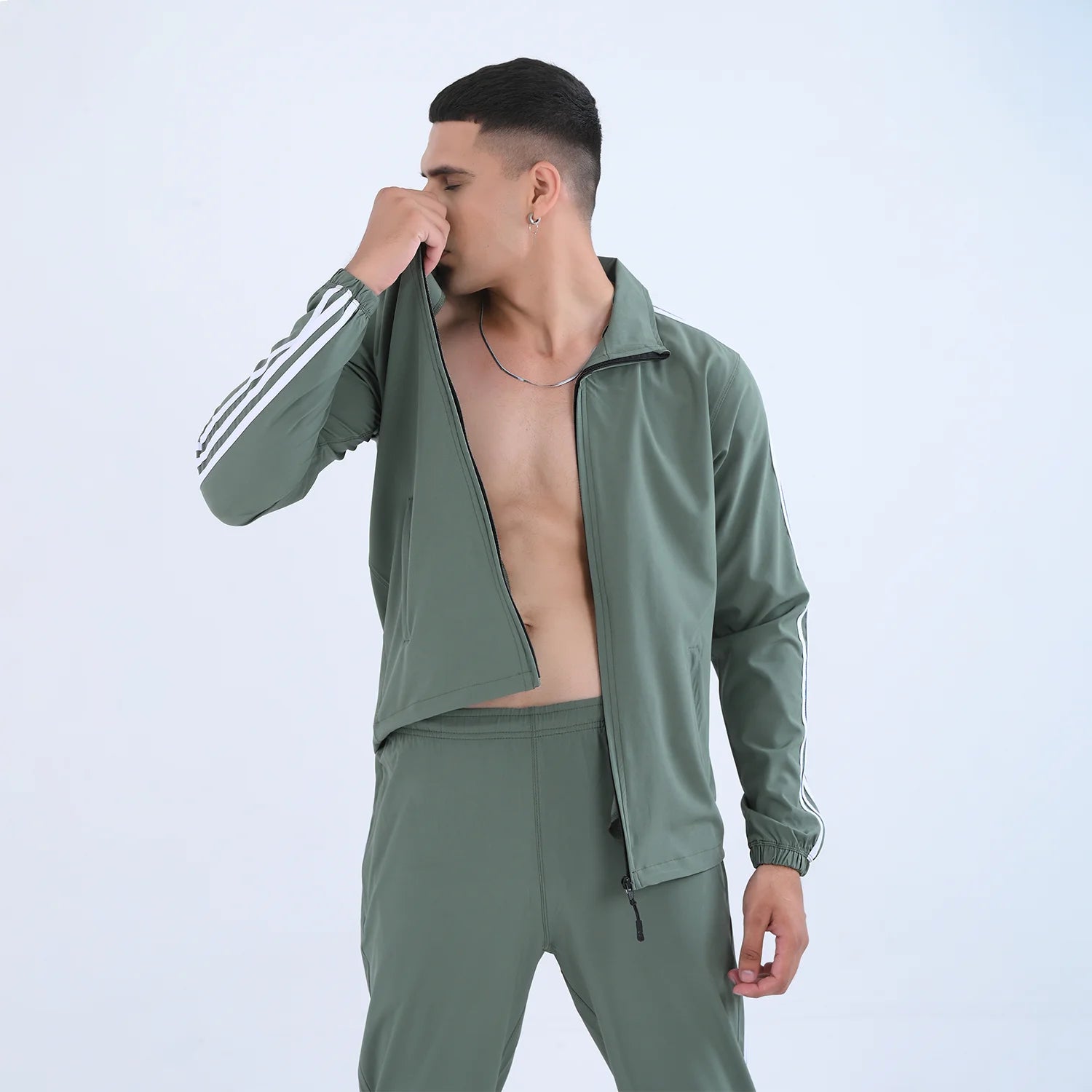 SportyCasual Set Sage Green men Dri-Fit tracksuit Pakistan track suit karachi