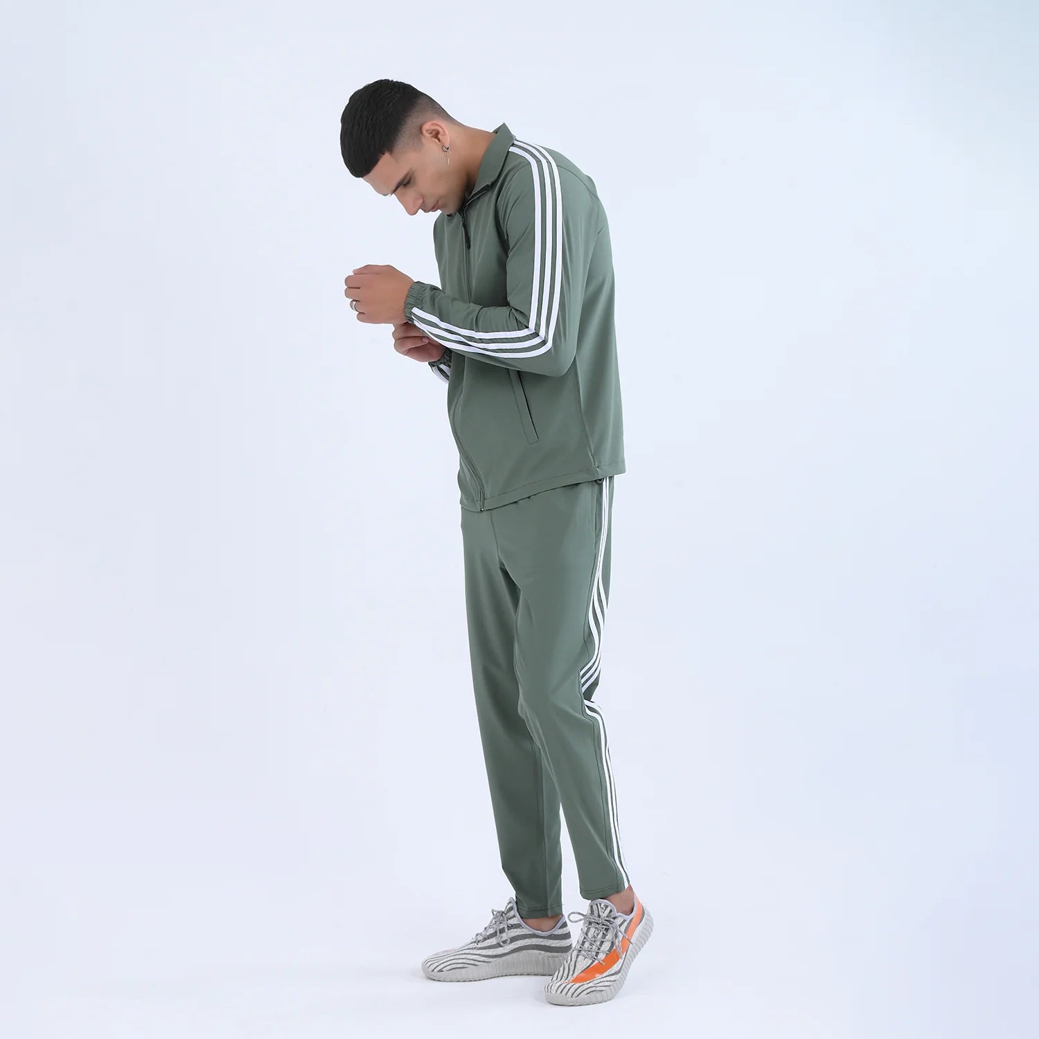 SportyCasual Set Sage Green men Dri-Fit tracksuit Pakistan track suits in lahore