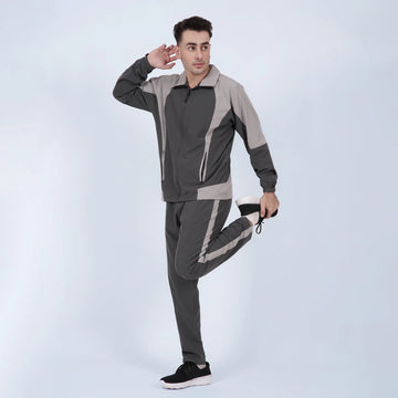 Charcoal Grey Active Tracksuit for Men | AUSMAN Pakistan tracksuit dri fit