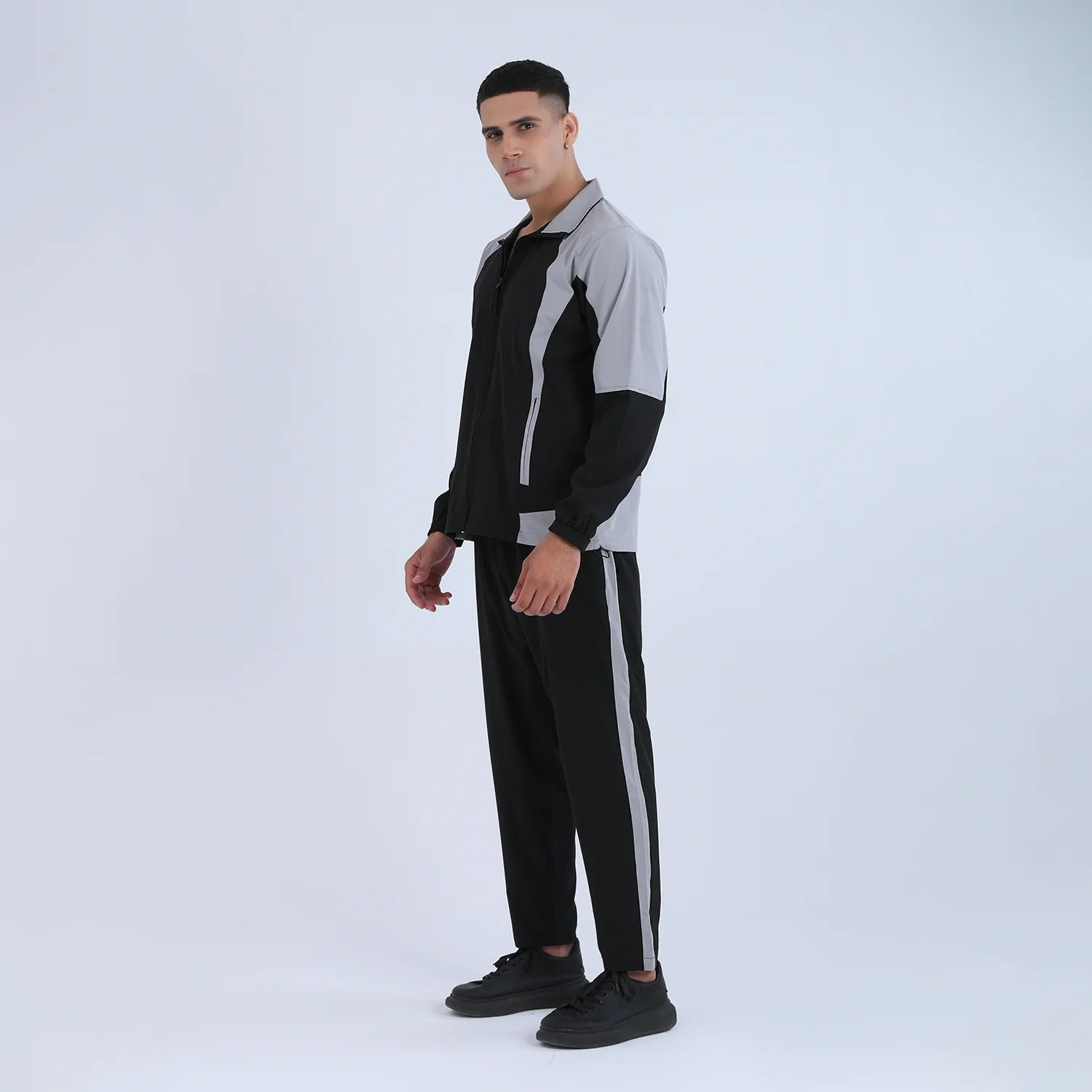Charcoal Black Active Tracksuit for Men | AUSMAN tracksuit for men best