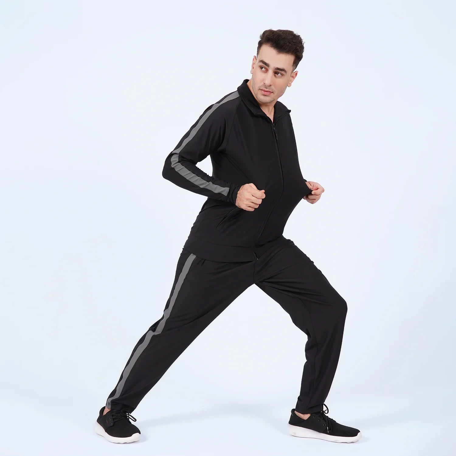 Black Grey JogFlex Tracksuit for Men | AUSMAN tracksuit pakistan
