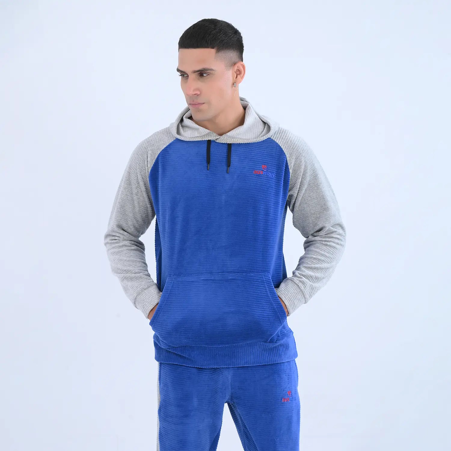 Royal Blue StreetFit Hoodie Tracksuit for Men | AUSMAN winter track suit for men