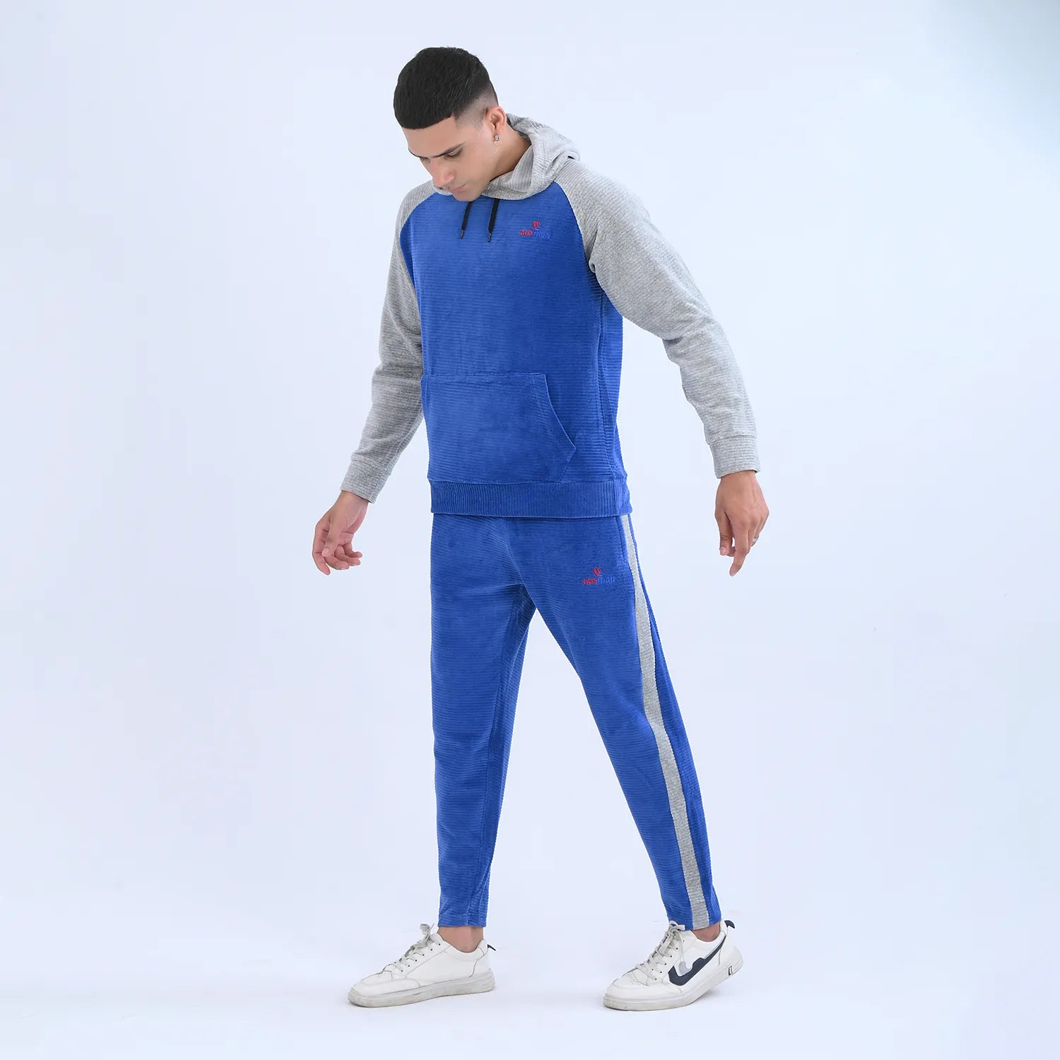 Royal Blue StreetFit Hoodie Tracksuit for Men | AUSMAN winter tracksuit for men