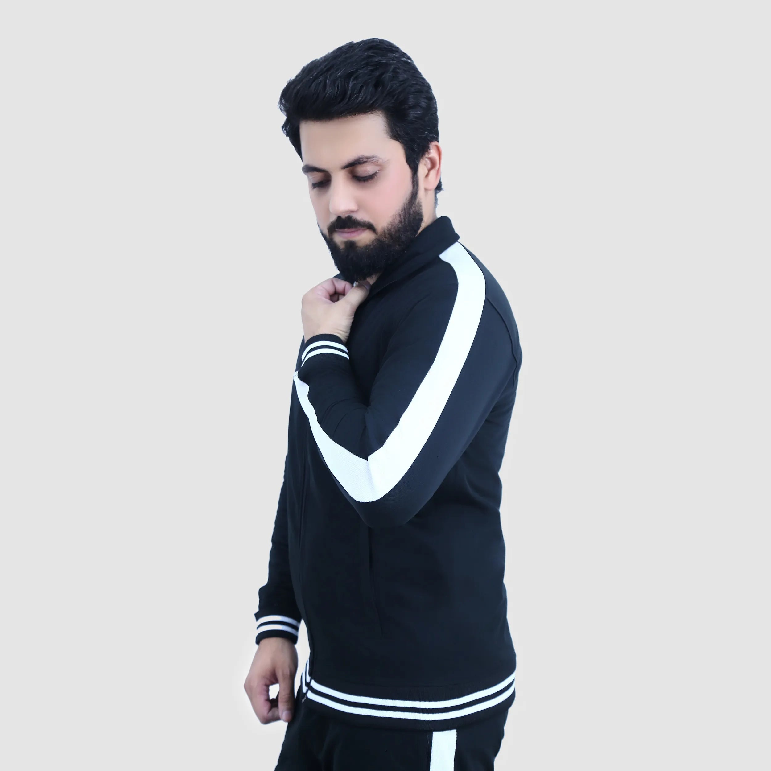 Black White Motion Tracksuit for Men | AUSMAN sports tracksuit pakistan