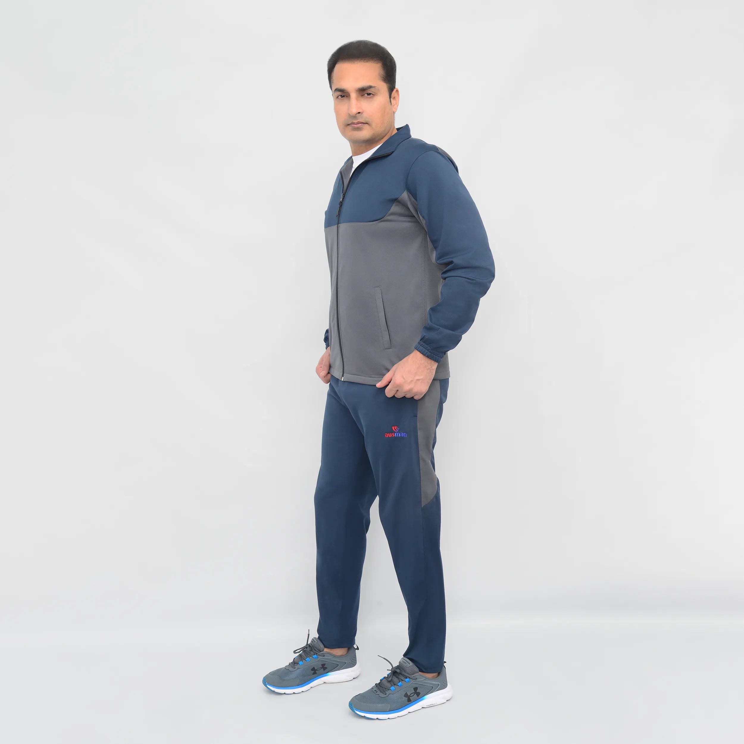 Grey Navy Motion Tracksuit for Men | AUSMAN winter tracksuit pakistan