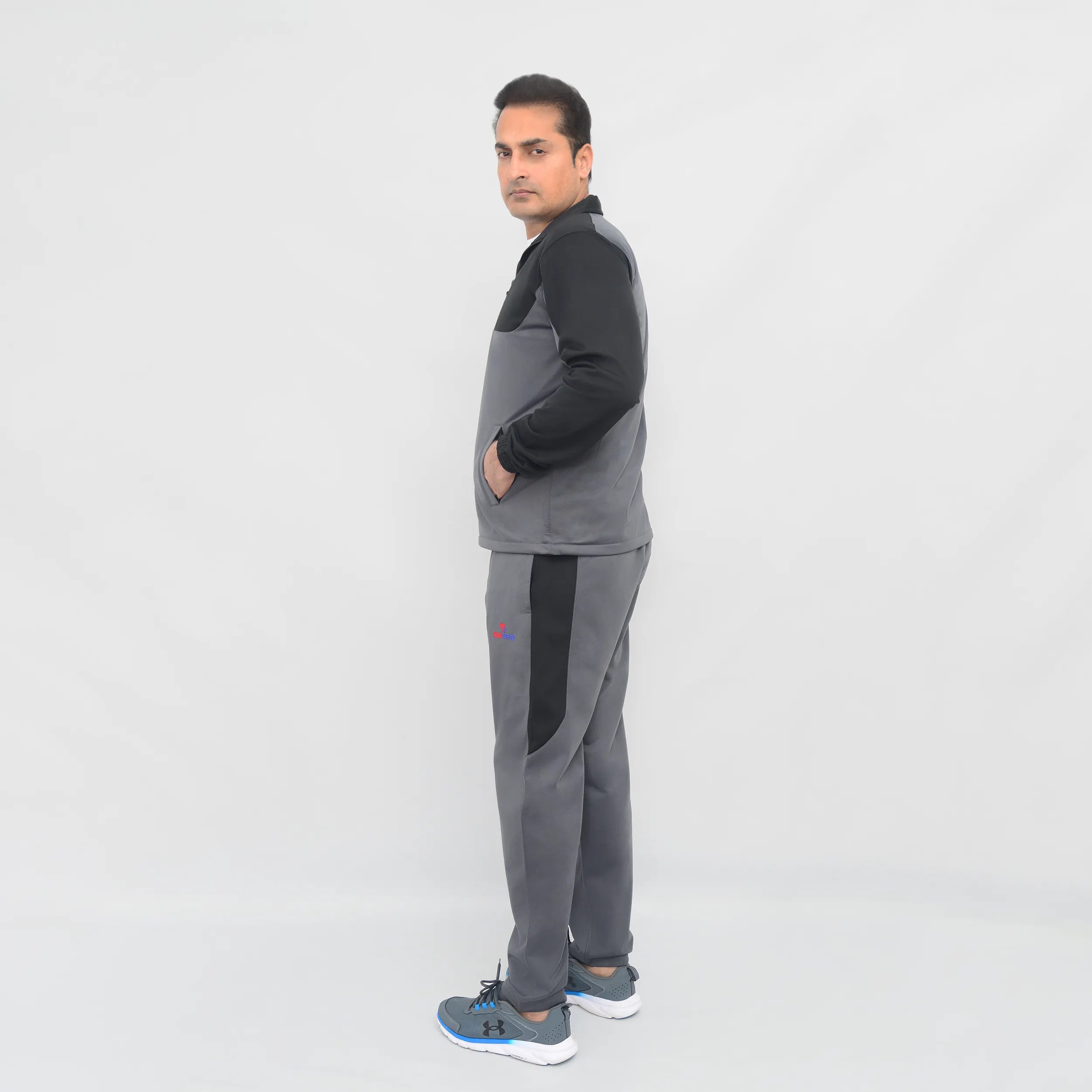 Charcoal Black Motion Tracksuit for Men | AUSMAN winter tracksuit pakistan